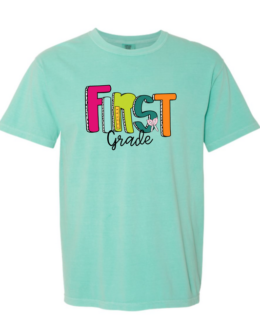 Grade level shirt with teacher letters